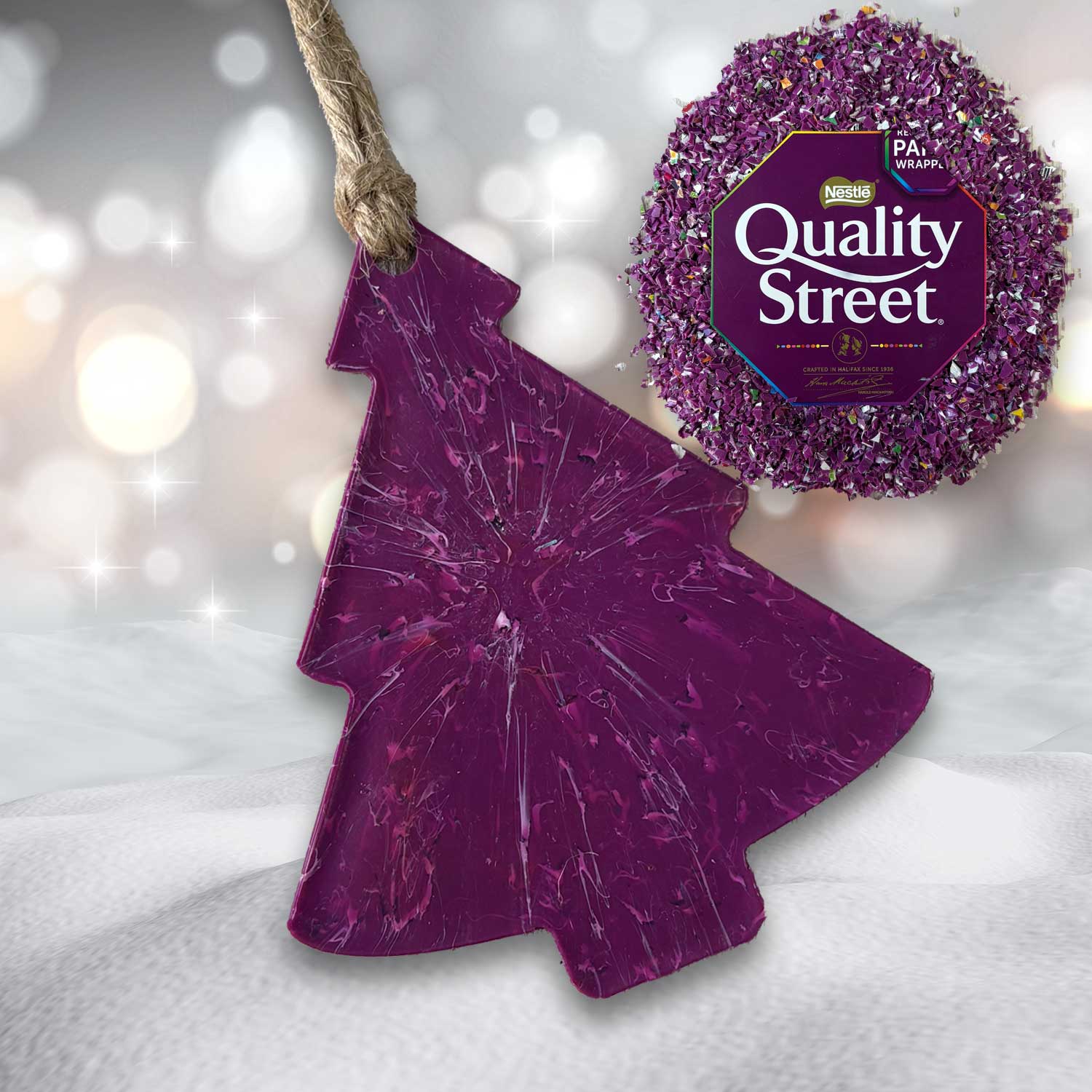 Recycled Plastic Christmas Decoration, Tree, Quality Purple