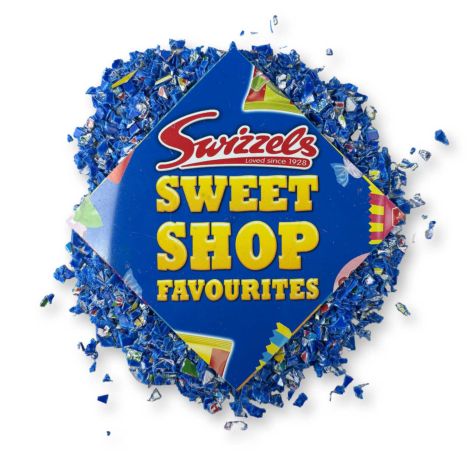 Recycled Plastic Christmas Decoration, 6 Pack, Sweetshop Blue