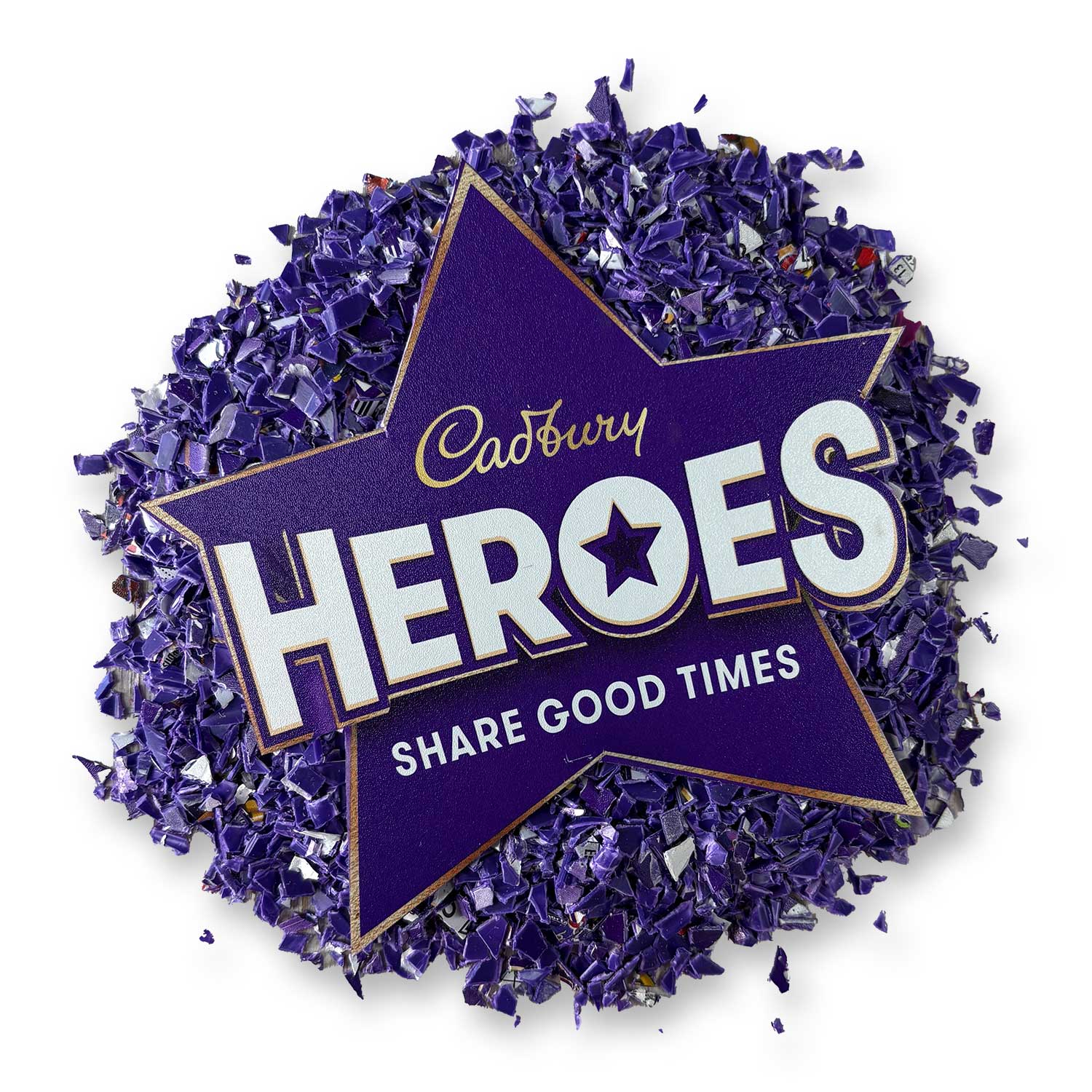 Recycled Plastic Christmas Decoration, 6 Pack, Purple Hero