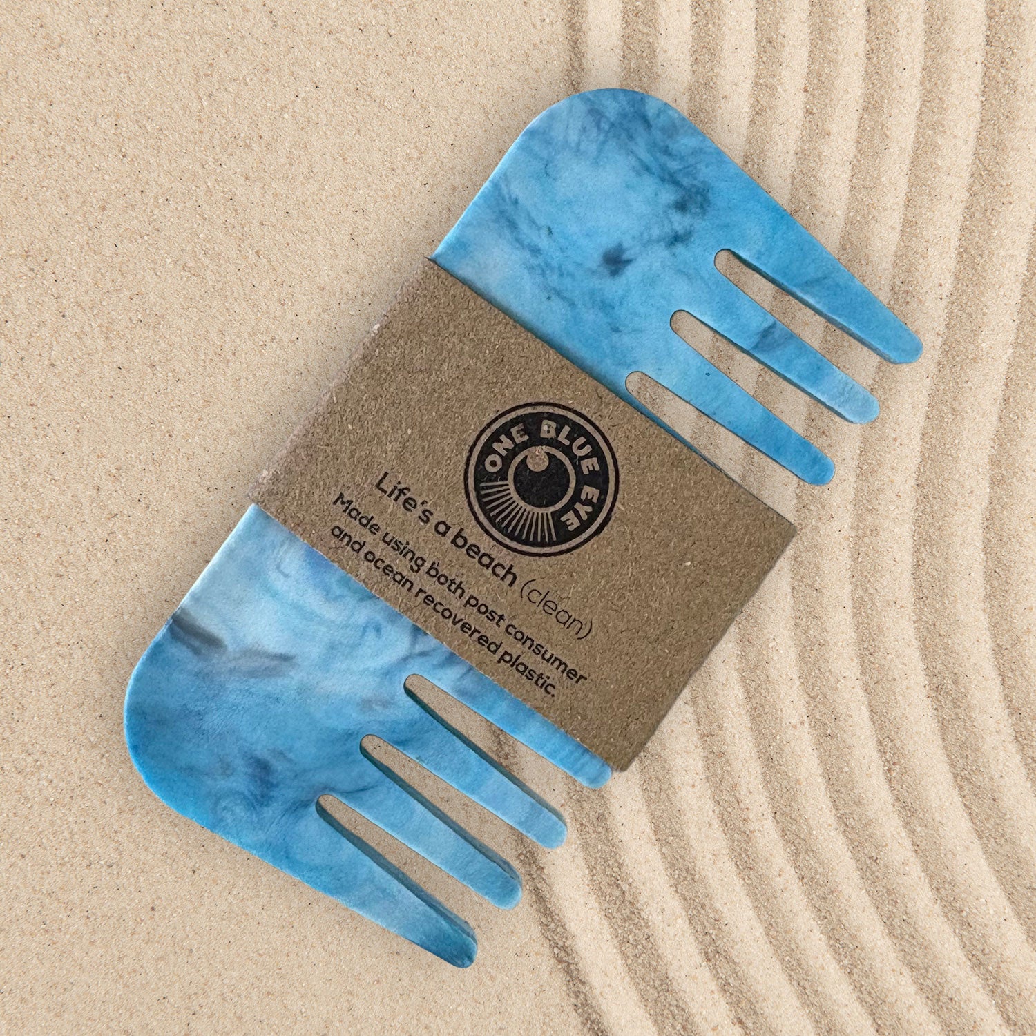 Ocean Inspired Recycled Plastic Small Comb, Blue