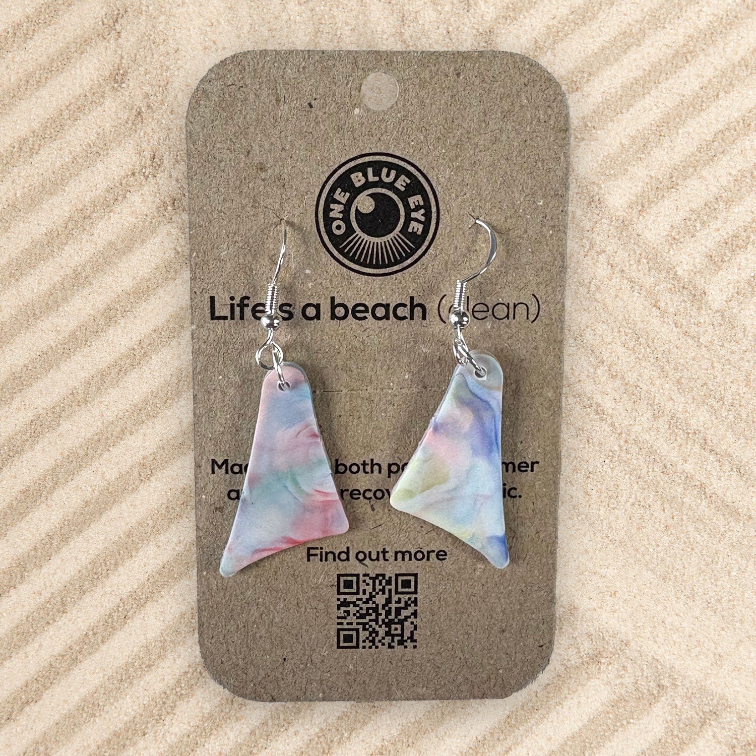 Cornish Surf Inspired Recycled Plastic Bodyboard Fins Earrings, Multi Colour