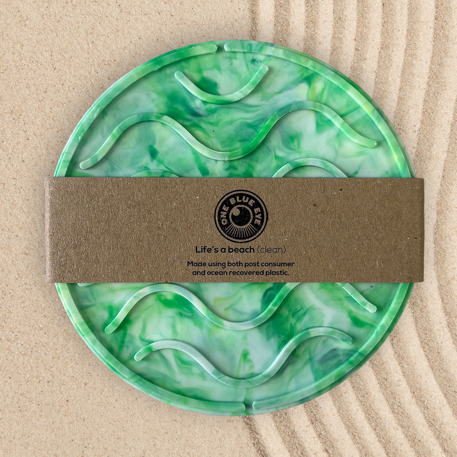 Recycled Plastic Wave Design Soap Dish, Circular, 4 Pack Bundle