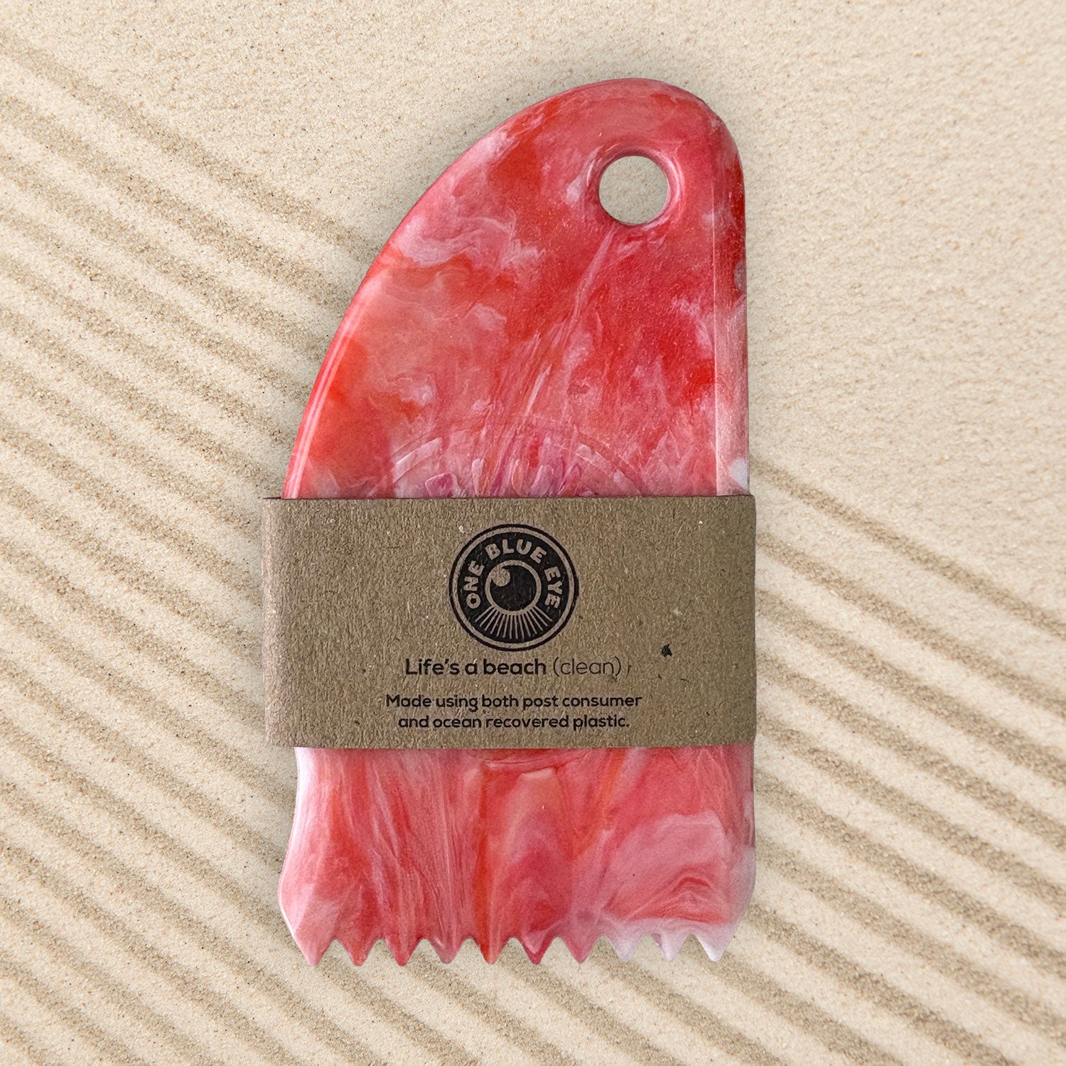 Eco Surf Wax Comb – Made in Cornwall from Recycled Plastic, Red