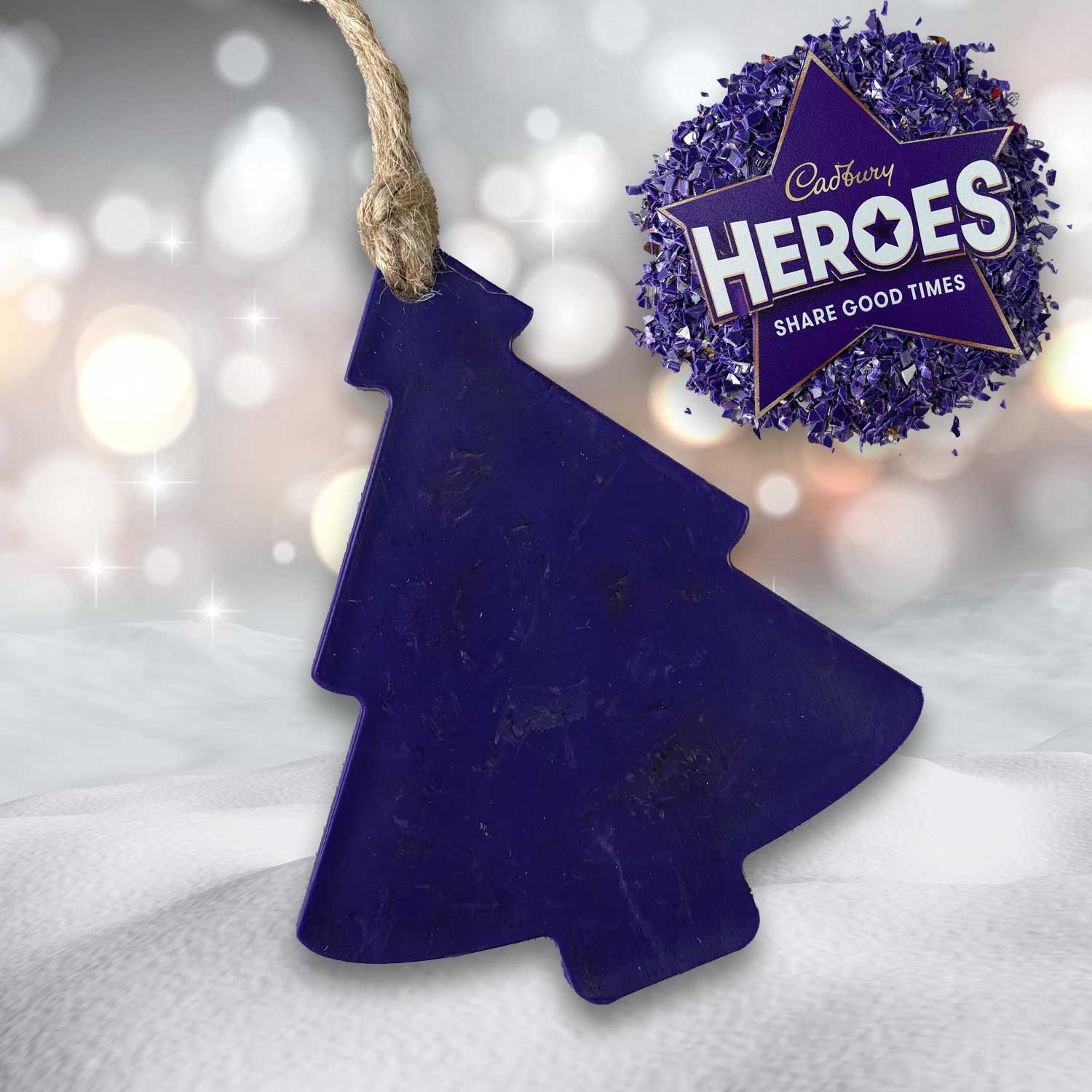 Recycled Plastic Christmas Decoration, Tree, Purple Hero